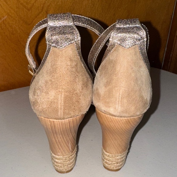 Kanna Metallic Gold and Tan Espadrille Wedges NEW size 9 - Picture 7 of 12